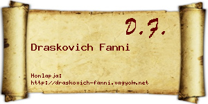 Draskovich Fanni névjegykártya
