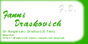 fanni draskovich business card